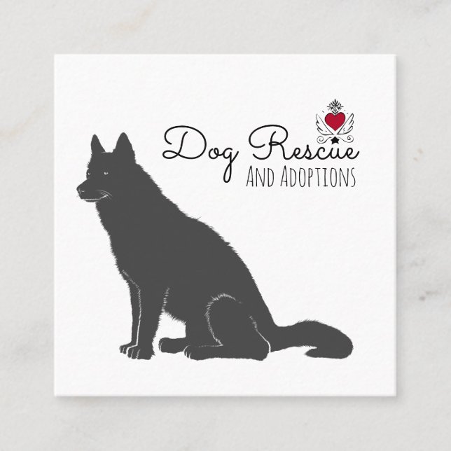 Dog Rescue And Adoptions Square Business Card (Front)