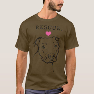 Dog Rescue Pitbull Cute Heart Adopt Pet Animal Dog T-Shirt