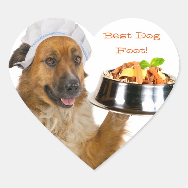 Dog Restaurant Heart Sticker (Front)