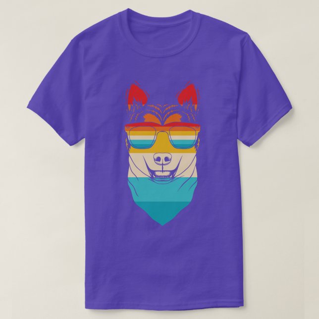 Dog Retro Husky T-Shirt (Design Front)