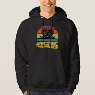 Dog Retro Style Black Labrador Retriever Hoodie