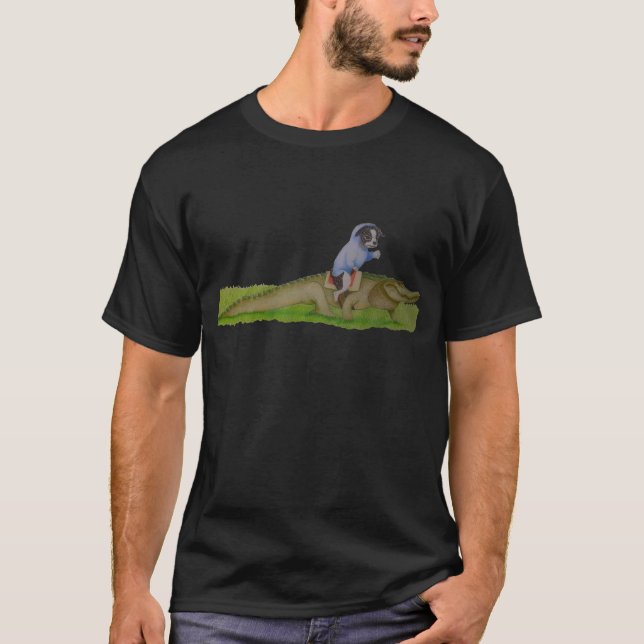 Dog Riding an Alligator T-Shirt (Front)