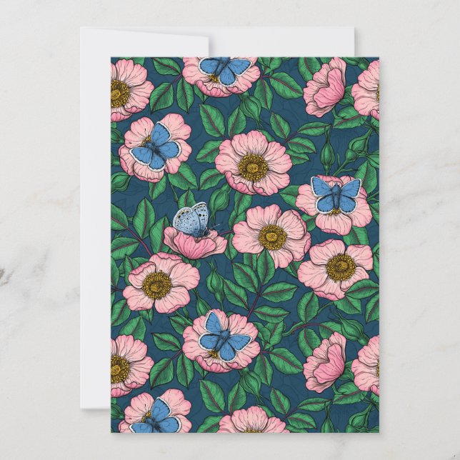 Dog rose and butterflies (Front)