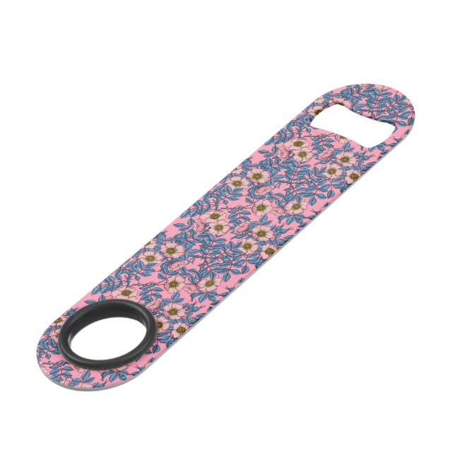 Dog rose pattern bar key (Front Angled)