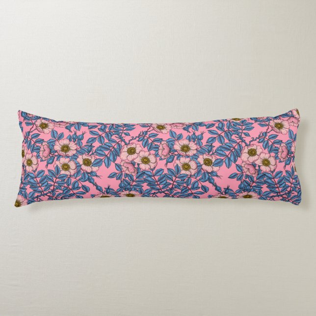 Dog rose pattern body pillow (Front)