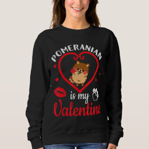 Dog Rose Pomeranian Valentine 43 Sweatshirt