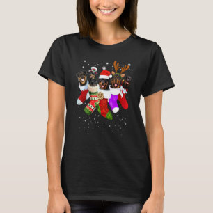 Dog Rottweiler Christmas Socks Xmas Pajama Pet Pu T-Shirt