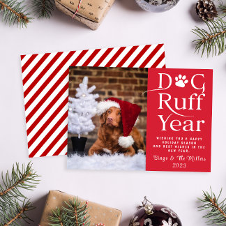 Dog Ruff Year Pet Photo Funny holiday card