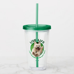 Dog Running In Yard Acrylic Tumbler
