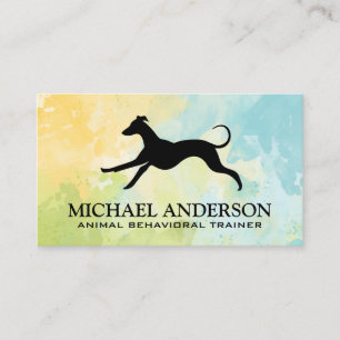 Dog Running Logo Animal Care Services Business Card
