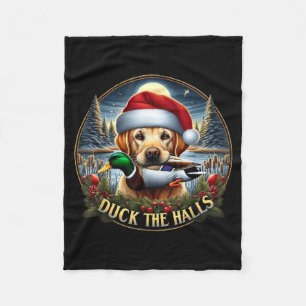 Dog Santa Duck Hunting Christmas Funny Adventure A Fleece Blanket