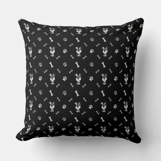  Dog Schnauzer Throw Pillow (Front)