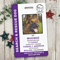 Dog Search & Rescue ID SAR K9 Custom Logo Photo