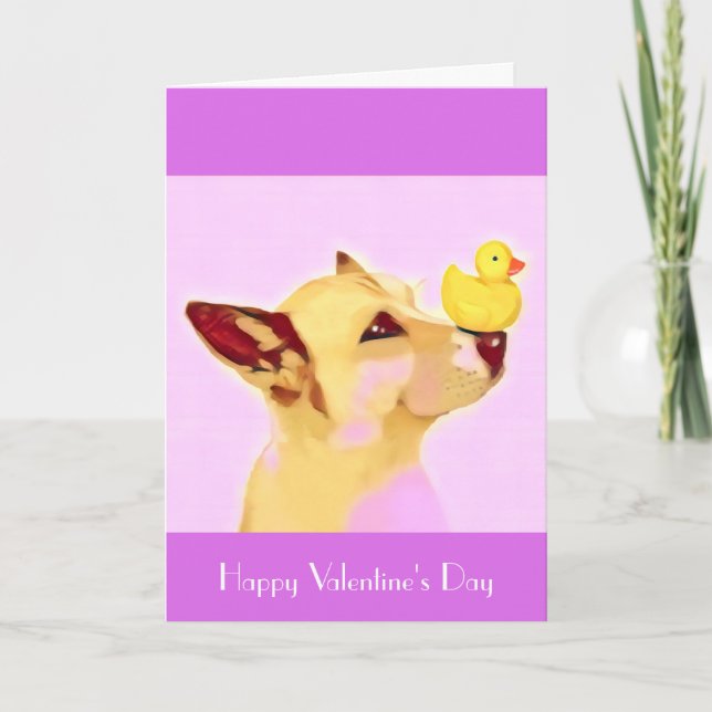 Dog Shepherd Duck Nose Valentine's Easter Birthday Holiday Card (Front)