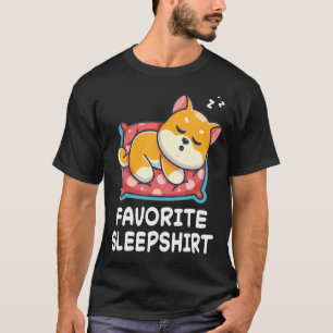 Dog Shiba Inu Dogs Nap Sleeping Sleep Pajama Night T-Shirt