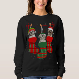 Dog Shih Tzu Christmas Socks  Xmas Pajama Pet Pupp Sweatshirt