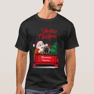 Dog Shirt Havanese With Santa Claus In Red Pickup