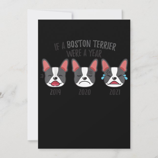 Dog Shirts If A Boston Terrier Was A Year Humour Announcement (Front)