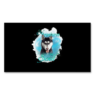 Dog   Siberian Husky Dog Restores My Soul Magnetic Business Card