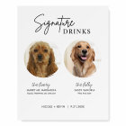 Dog Signature Drinks Sign Wedding Bar Sign