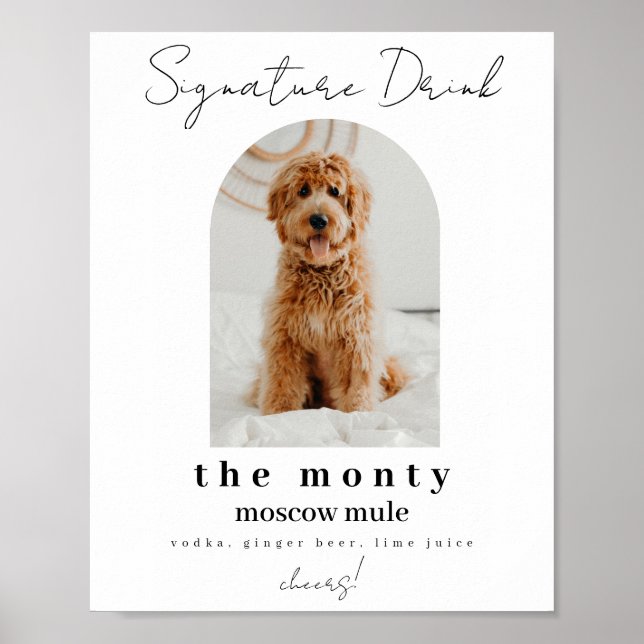 Dog Signature Drinks Wedding Bar Sign  (Front)