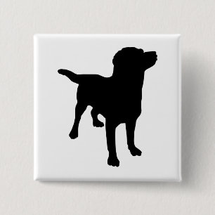 Dog Silhouette 2 Inch Square Button