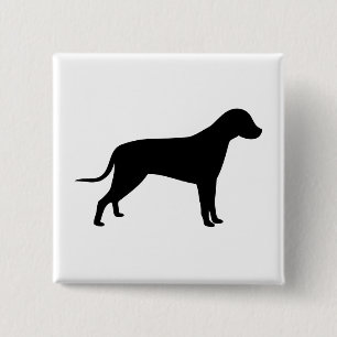 Dog Silhouette 2 Inch Square Button