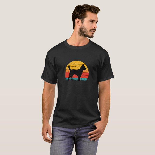 Dog Silhouette at Sunset T-Shirt (Front Full)