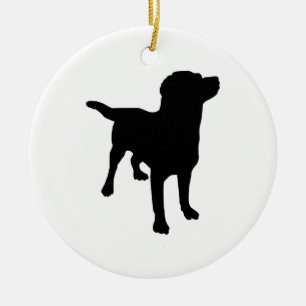 Dog Silhouette Ceramic Ornament