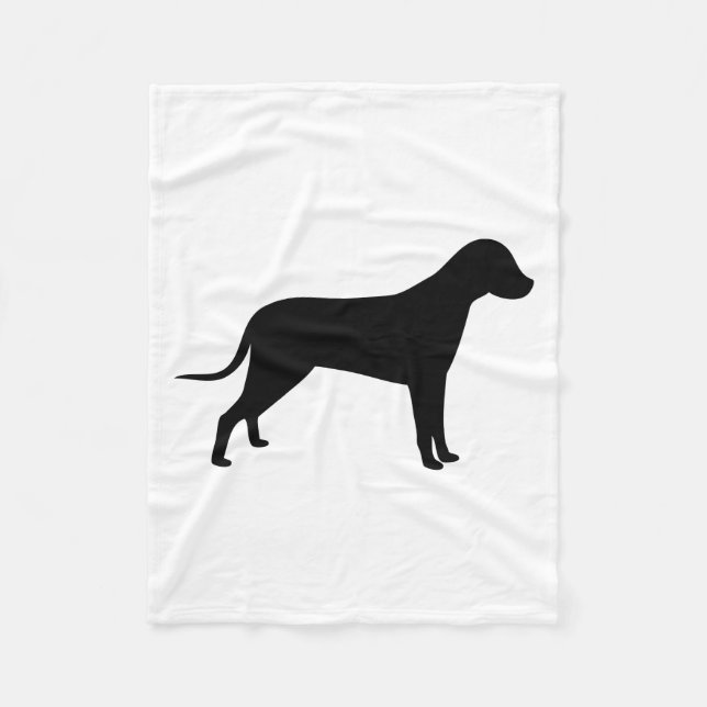 Dog Silhouette Fleece Blanket (Front)