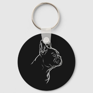 Dog Silhouette French Bulldog Lover Frenchie Fans Keychain