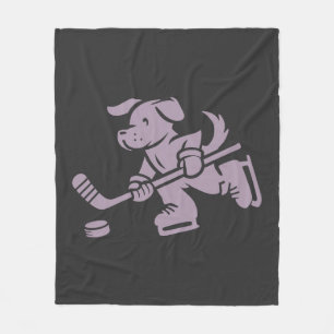 Dog Silhouette Golden Retriever Labrador Hockey Fleece Blanket