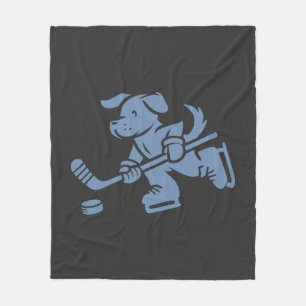 Dog Silhouette Golden Retriever Labrador Hockey Fleece Blanket