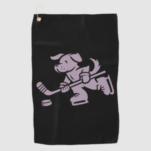 Dog Silhouette Golden Retriever Labrador Hockey Golf Towel