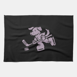 Dog Silhouette Golden Retriever Labrador Hockey   Kitchen Towel
