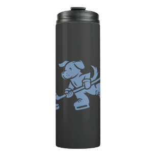 Dog Silhouette Golden Retriever Labrador Hockey Thermal Tumbler