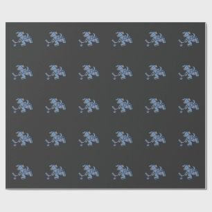 Dog Silhouette Golden Retriever Labrador Hockey Wrapping Paper