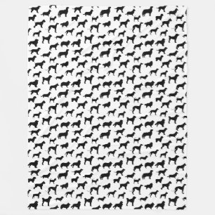 Dog Silhouette Pattern, Black Print Fleece Blanket