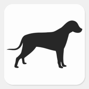 Dog Silhouette Square Sticker