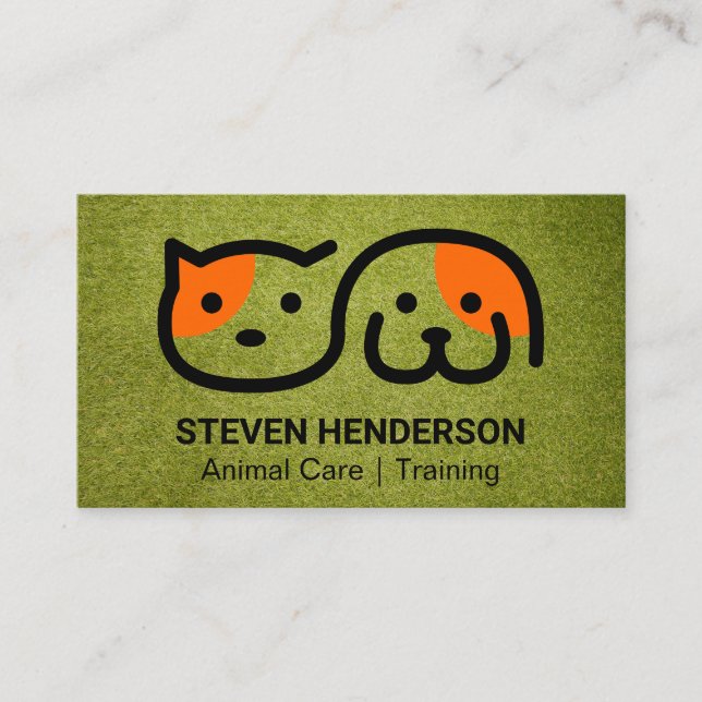 Dog Sitter | Animal Care | Astro Turf  Business Card (Front)