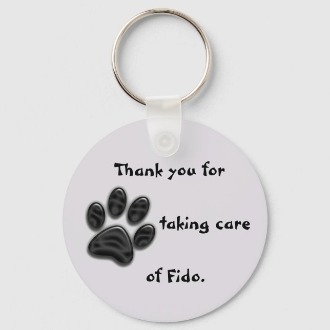 Dog Sitter Thank You Paw Print House Key Keychain (Front)
