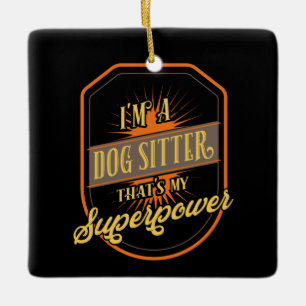 Dog Sitting Dog Sitter Ceramic Ornament