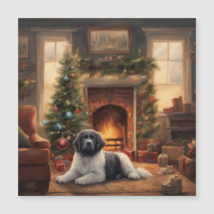 Dog Sitting In Front Of A Christmas Tree
