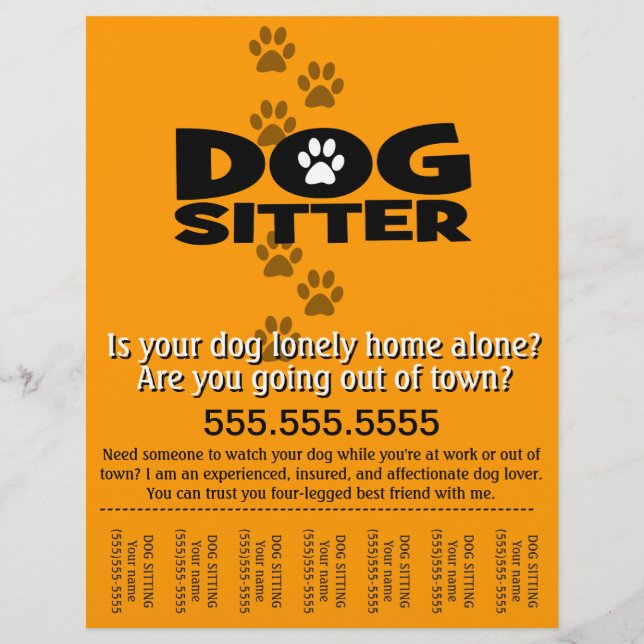 Dog Sitting.Sitter.Service.Business Flyer (Front)