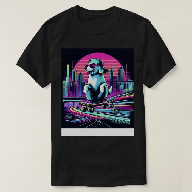 Dog Skateboarding 7 T-Shirt (Design Front)