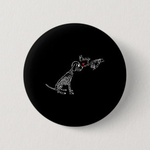 Dog Skeleton Boop Dog Funny Halloween Girl Men 2 Inch Round Button