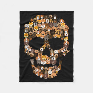 Dog Skull - Creepy Puppy Skeleton Costume - Dog Fleece Blanket