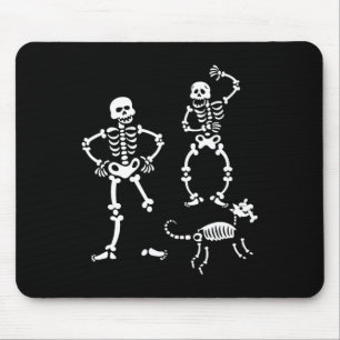 Dog Skull Skeleton Running Halloween Costume Party Mouse Pad
