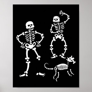 Dog Skull Skeleton Running Halloween Costume Party Poster