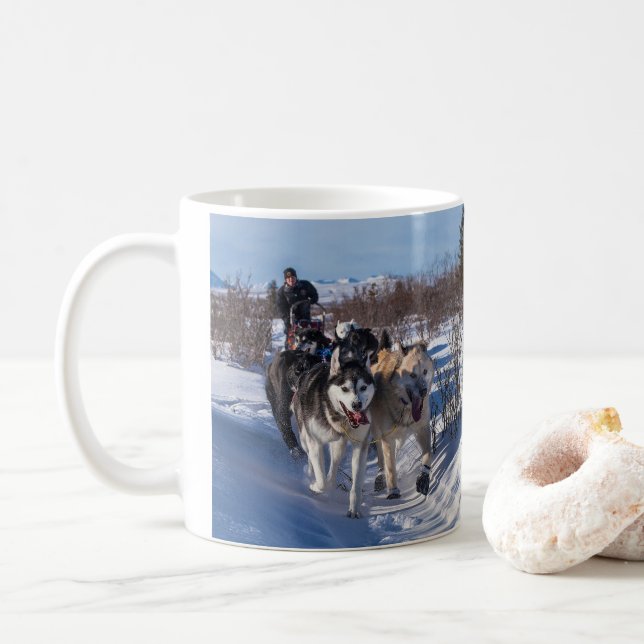 Dog sled coffee mug (With Donut)